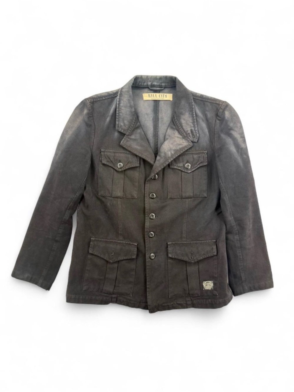 Men’s Kill City Military Button Jean Faded Vintage Grunge Blazer Jacket Size M